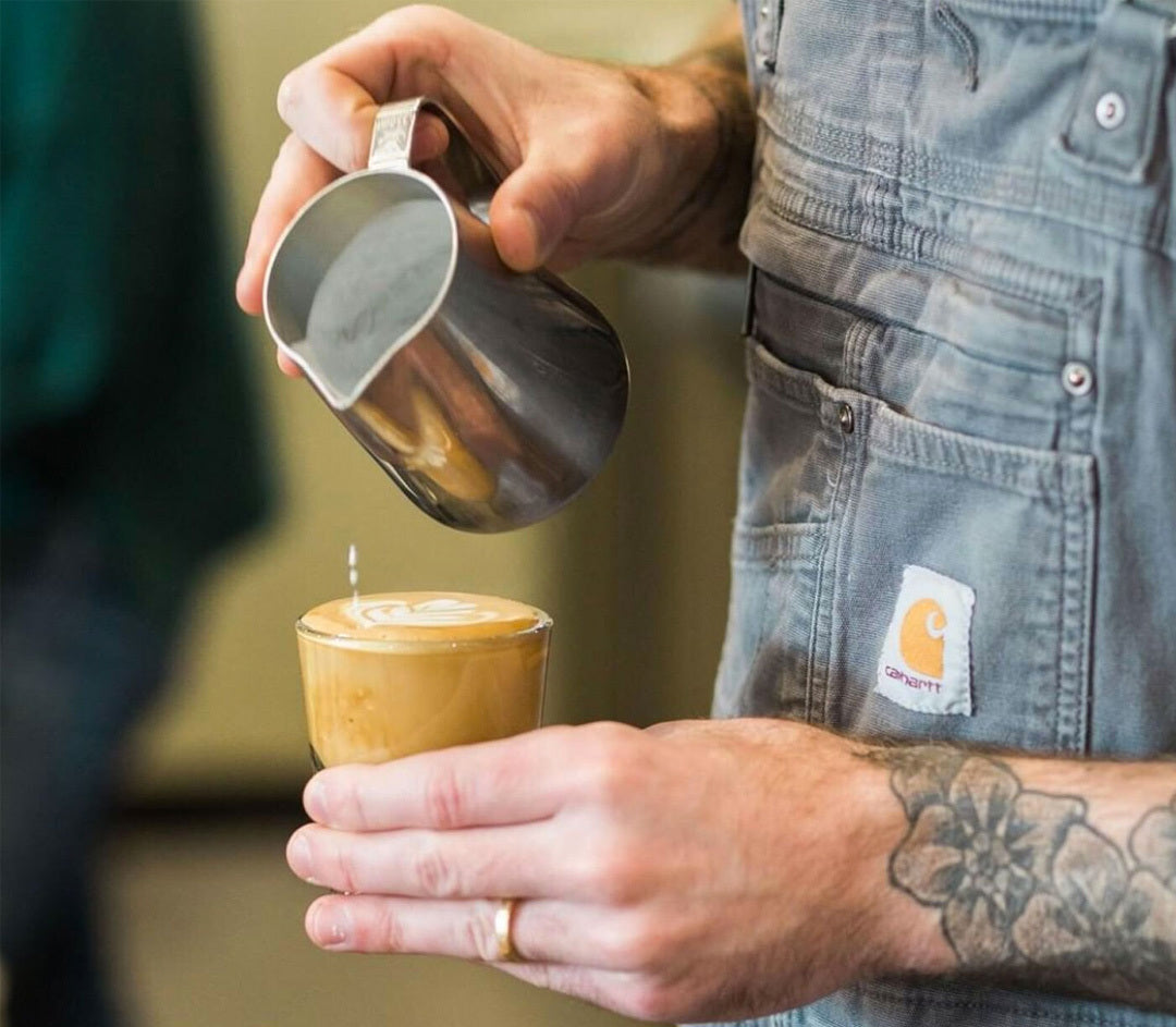 Pouring a latte